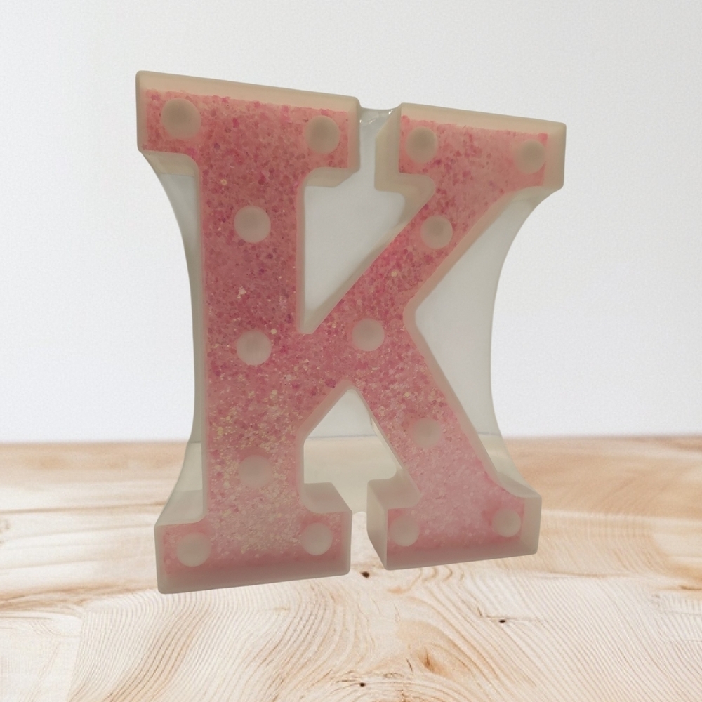 Pink Polka Dot Letter K Decor - Picture 1 of 3